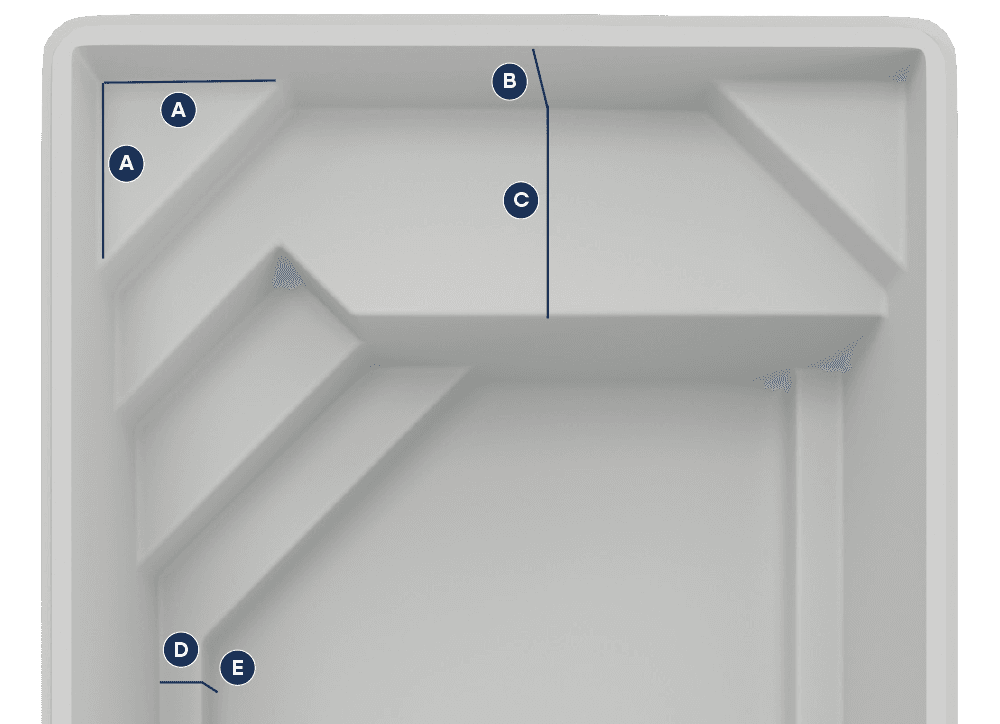 Plan des dimensions intérieures de Maeva 6, repères détaillés sous le visuel.